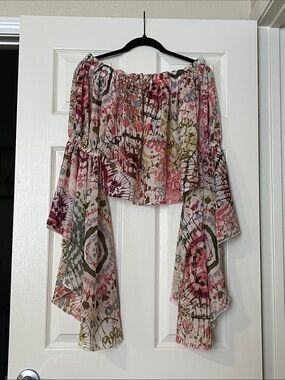Live 4 Truth Pink, Green and Cream Floral Blouse